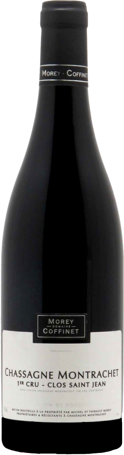Morey-Coffinet Chassagne Montrachet Clos Saint Jean Premier Cru Rouge 2022  Front Bottle Shot