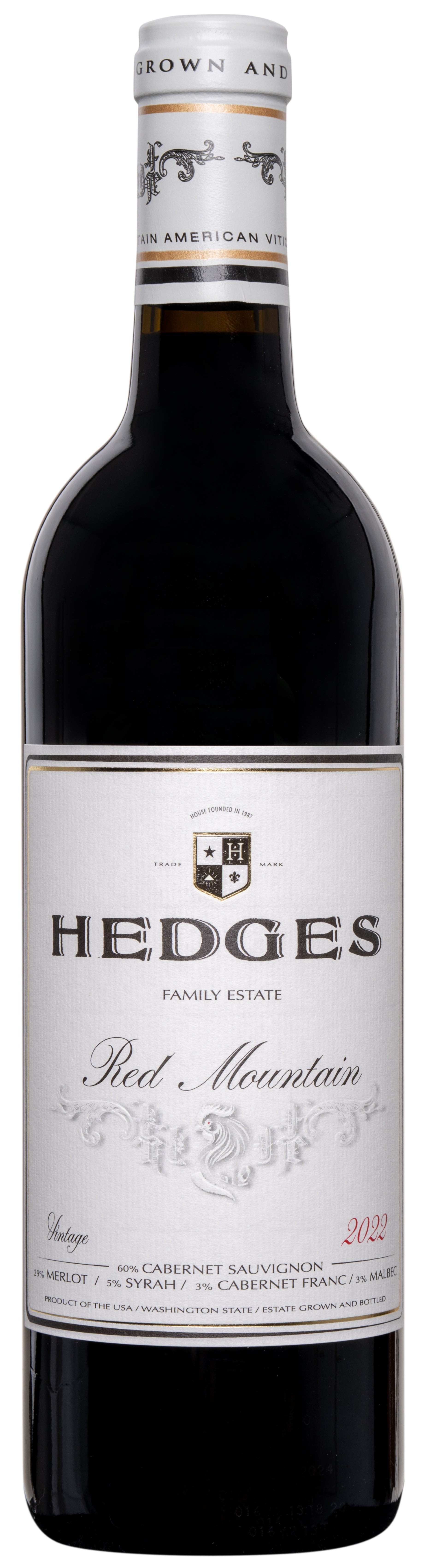 Hedges Family Estate Red Mountain 2022  Front Bottle Shot