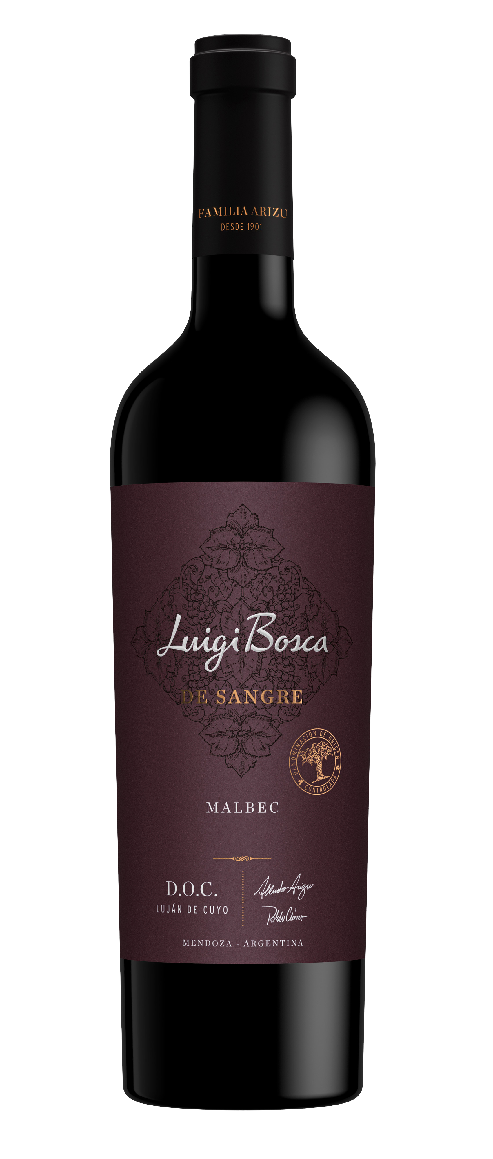 Luigi Bosca Lujan de Cuyo De Sangre Malbec 2021  Front Bottle Shot