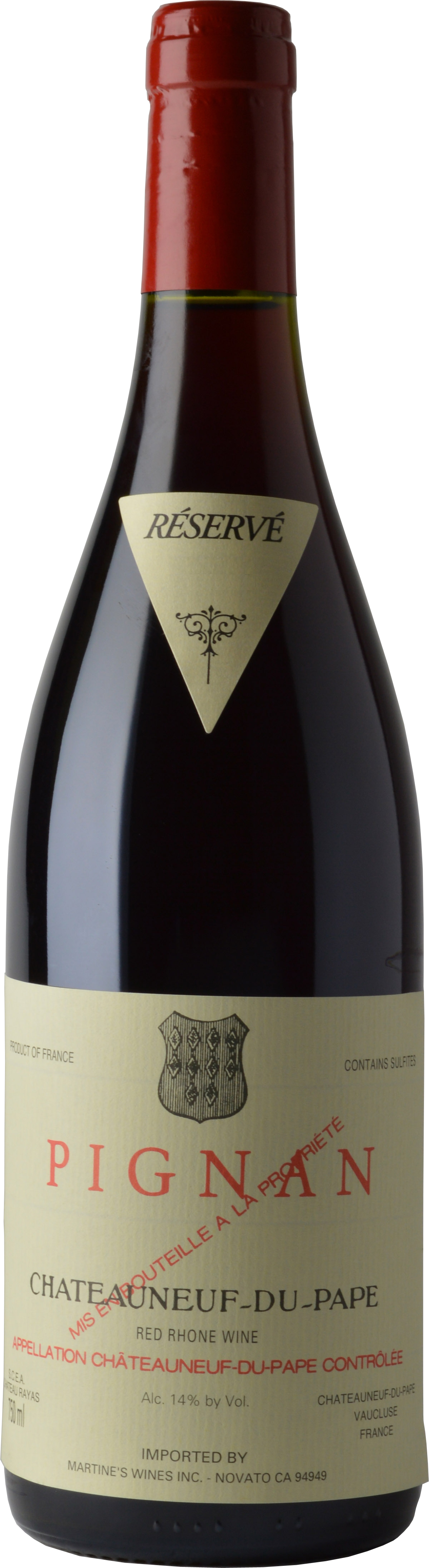 Chateau Rayas Pignan Chateauneuf-du-Pape 2010  Front Bottle Shot