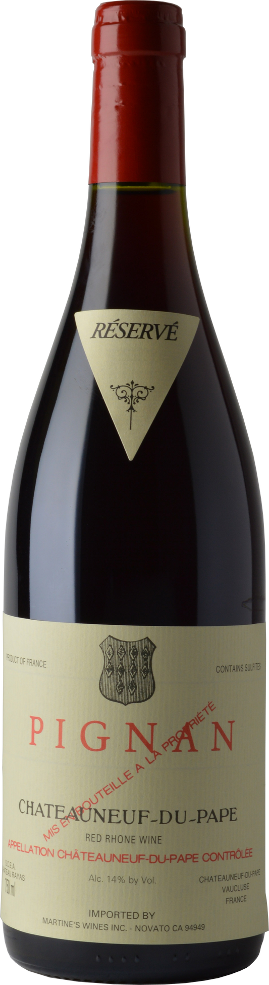 Chateau Rayas Pignan Chateauneuf-du-Pape 2010  Front Bottle Shot