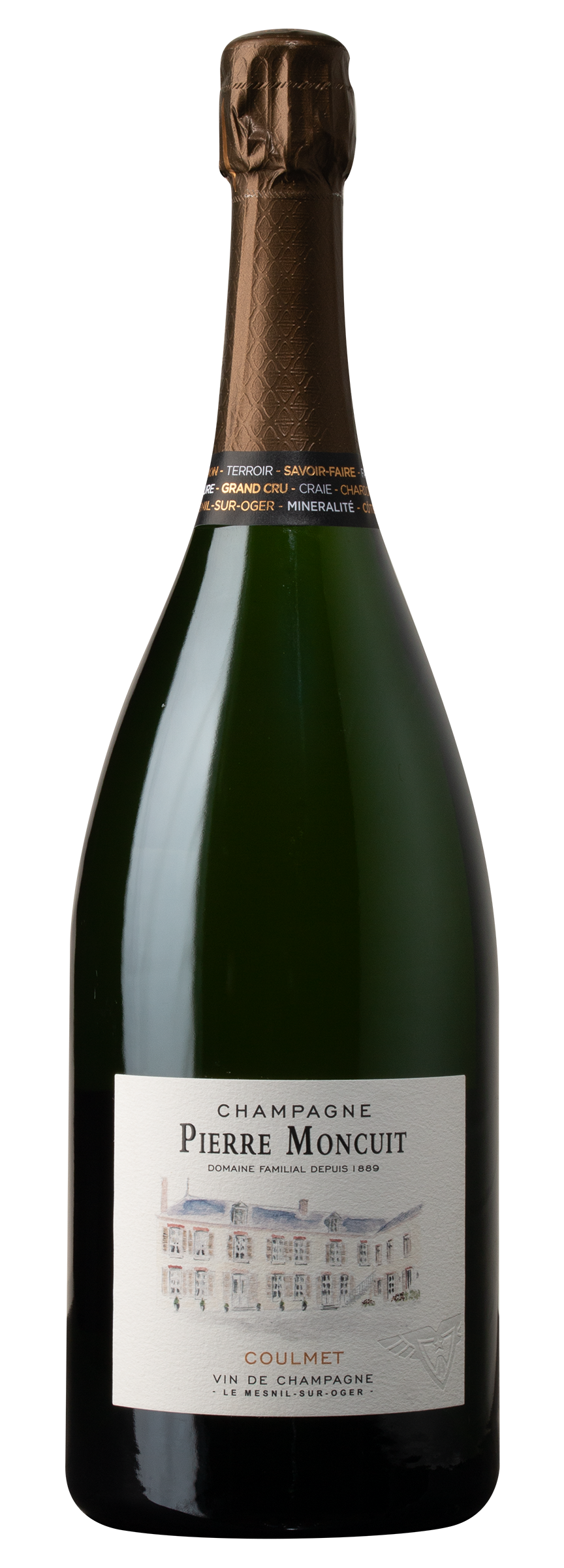 Pierre Moncuit Hugues de Coulmet Brut Blanc de Blancs  Front Bottle Shot