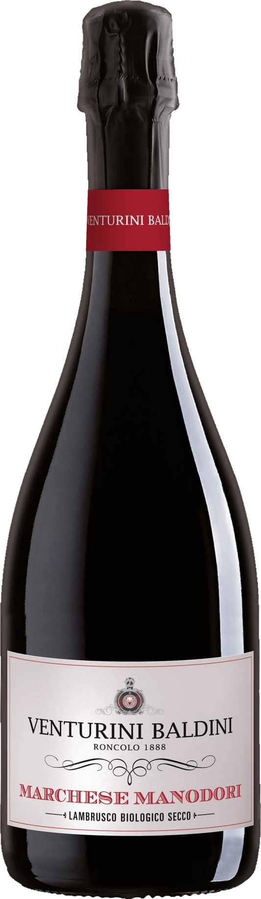 Venturini Baldini Marchese Manodori Lambrusco  Front Bottle Shot