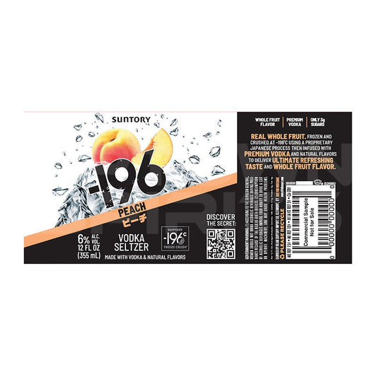 Suntory -196 Peach Vodka Seltzer 4/355ml