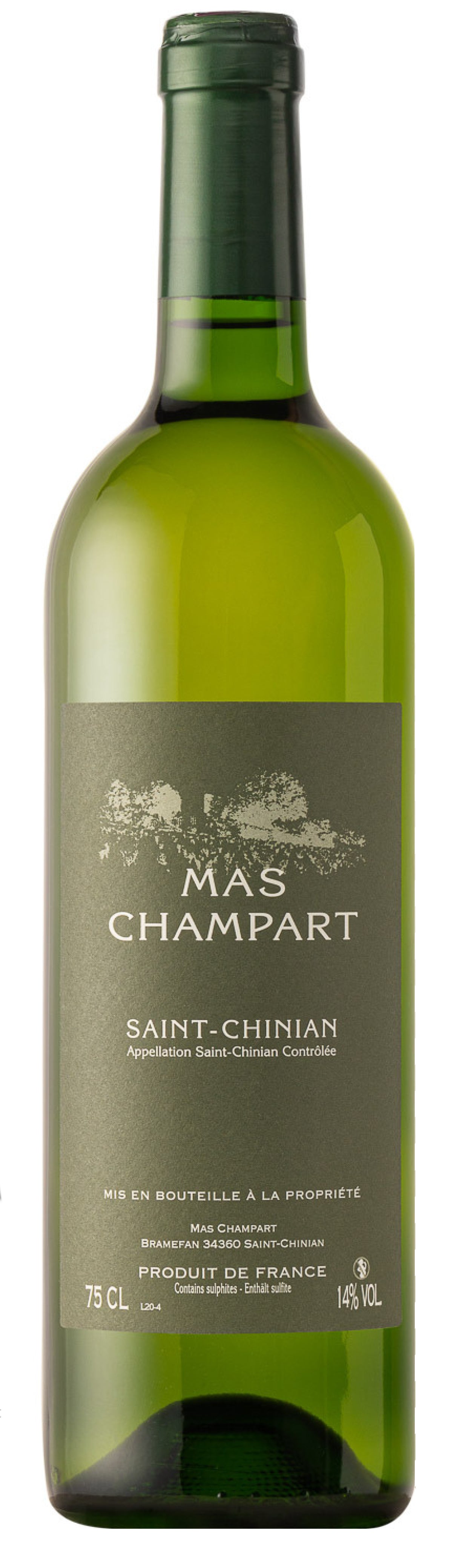 Mas Champart Saint-Chinian Blanc 2021  Front Bottle Shot