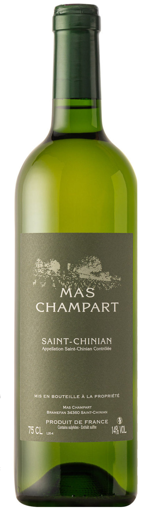 Mas Champart Saint-Chinian Blanc 2021  Front Bottle Shot