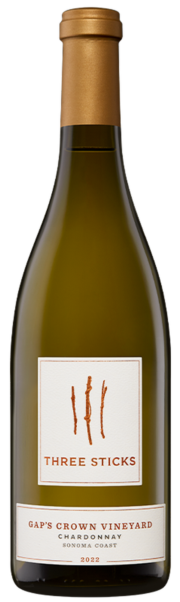Three Sticks Gap's Crown Vineyard Chardonnay 2022  Front Bottle Shot
