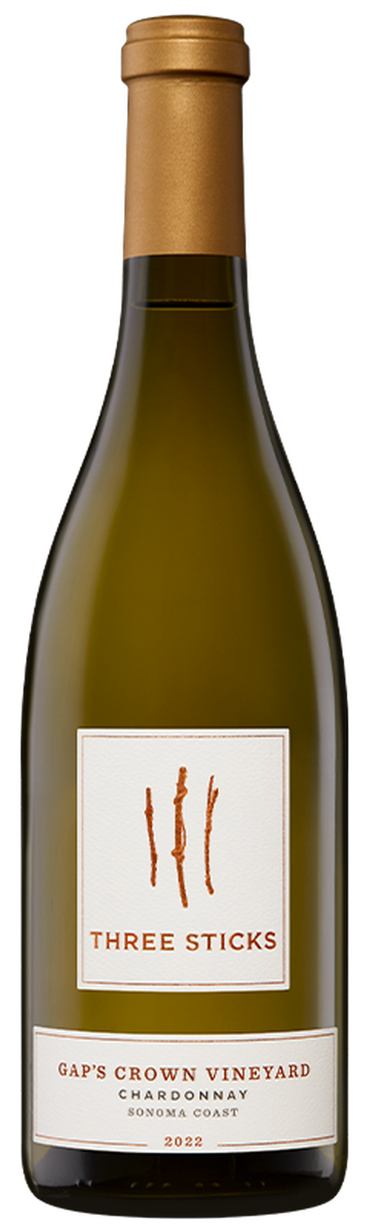 Three Sticks Gap's Crown Vineyard Chardonnay 2022  Front Bottle Shot