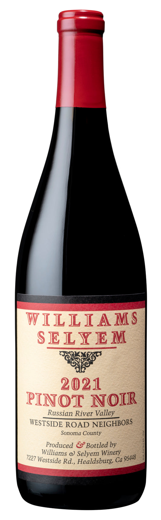 Williams Selyem Westside Road Neighbors Pinot Noir 2021  Front Bottle Shot