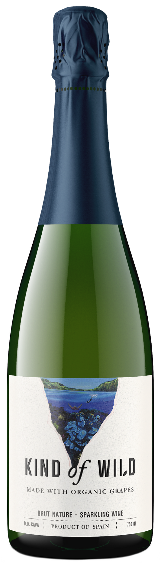 Kind of Wild Organic Brut Nature Cava  Front Bottle Shot