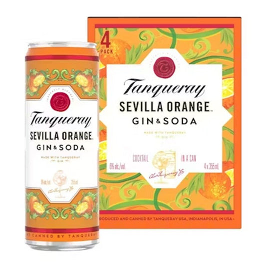 Tanqueray Sevilla Orange Gin and Soda Cocktail 4/355ml