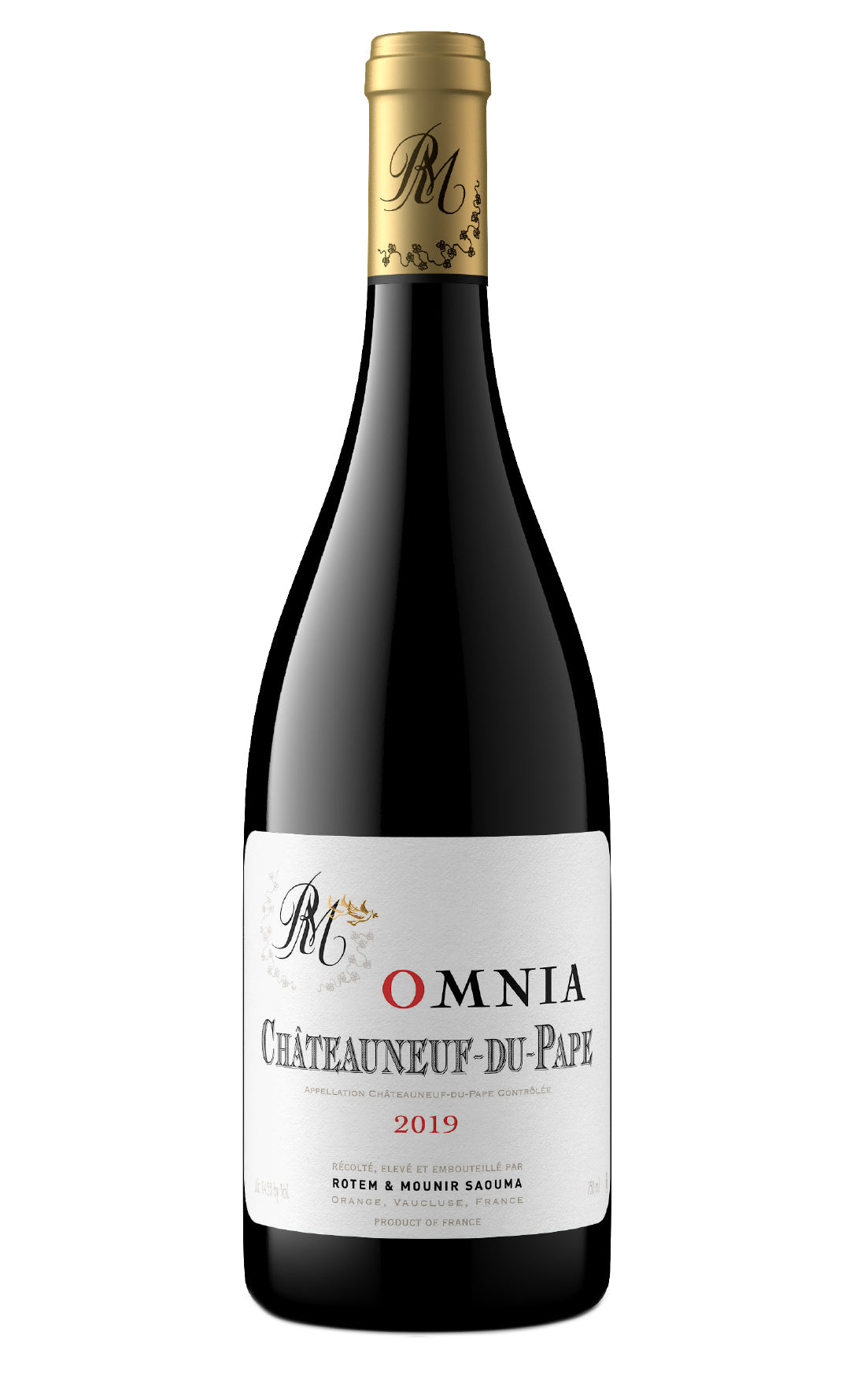 Rotem & Mounir Saouma Chateauneuf-du-Pape Omnia 2019  Front Bottle Shot