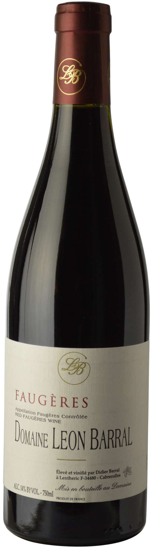 Domaine Leon Barral Faugeres 2019  Front Bottle Shot