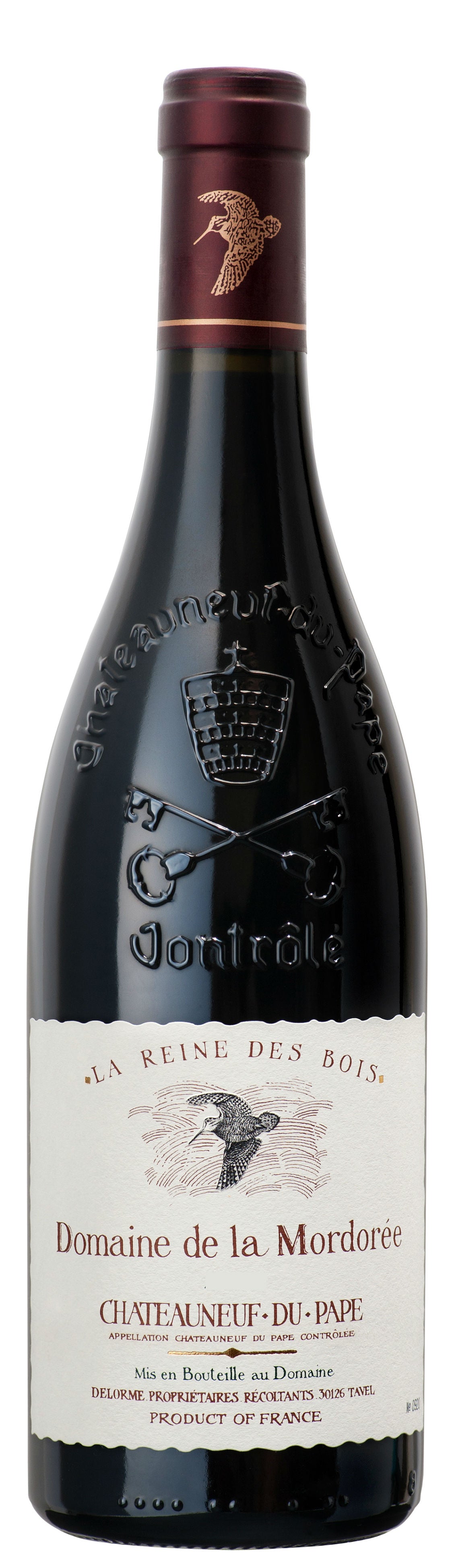 Domaine de la Mordoree Chateauneuf-du-Pape La Reine des Bois 2020  Front Bottle Shot