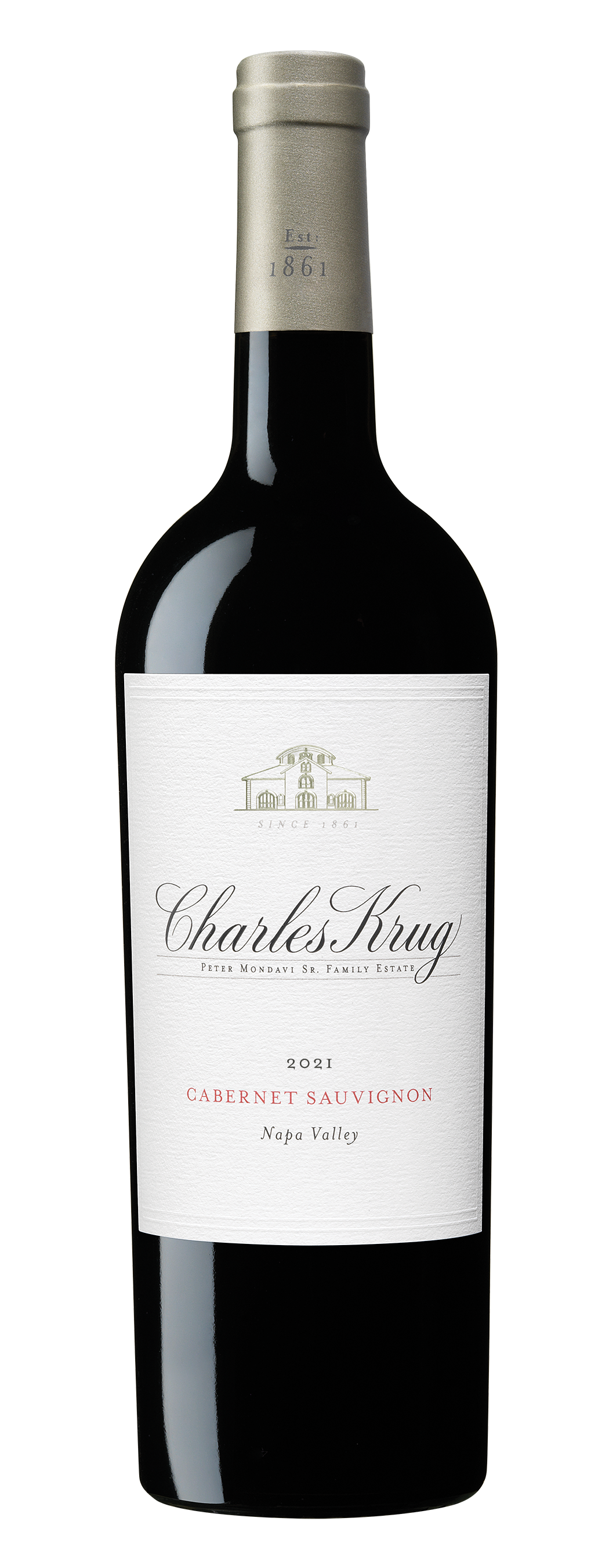 Charles Krug Cabernet Sauvignon 2021  Front Bottle Shot