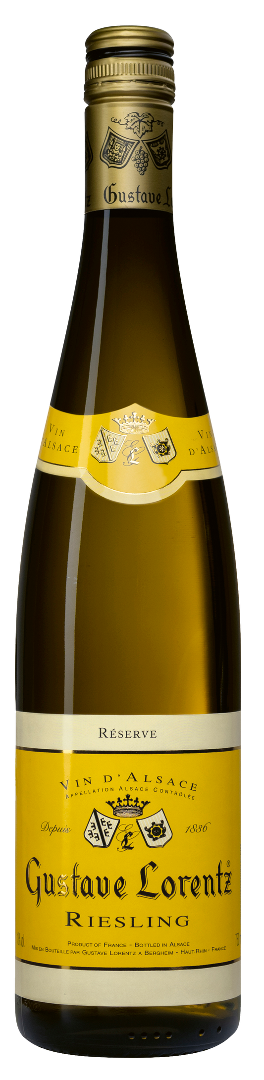 Gustave Lorentz Riesling Reserve 2022  Front Bottle Shot