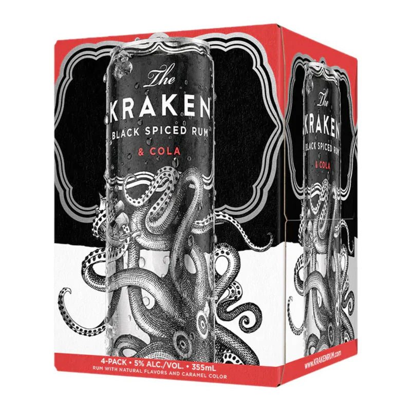 The Kraken Black Spiced Rum and Cola Cocktail 4/355ml