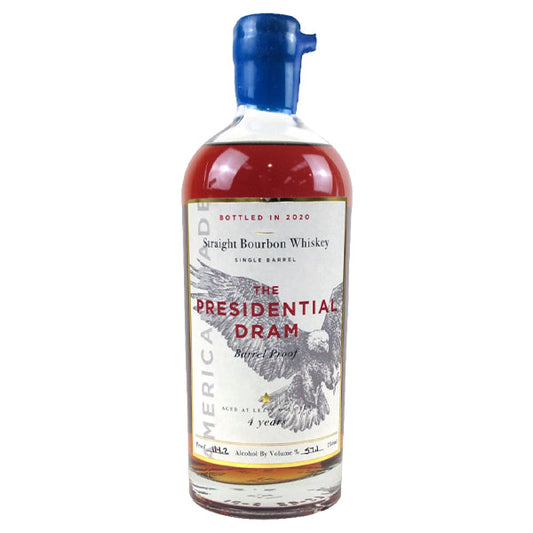 The Presidential Dram 4-Year Old Barrel Proof Staight Bourbon Whiskey 2020 750ml