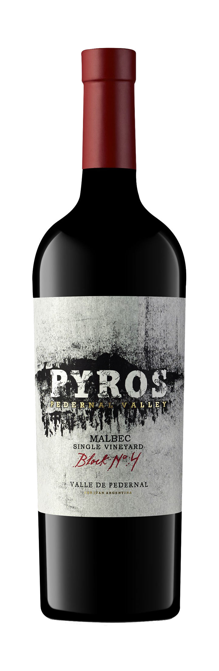 Pyros Wines Block No 4 Single Vineyard Malbec 2018  Front Bottle Shot