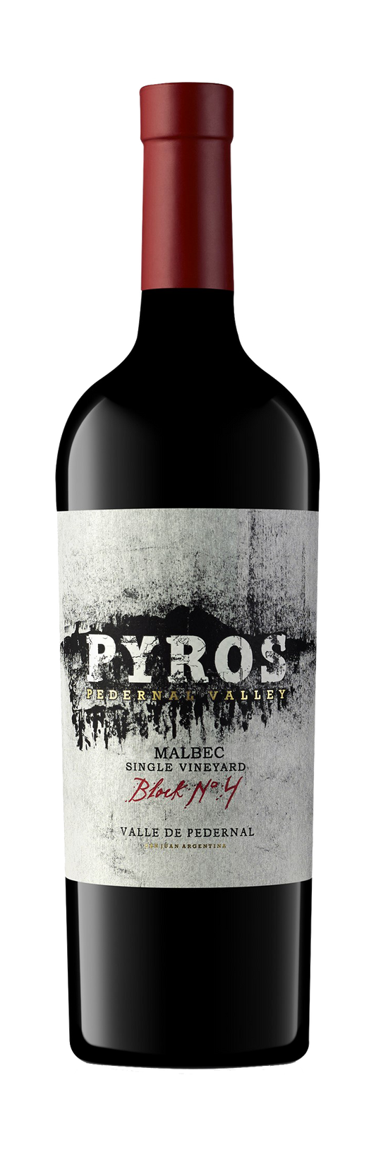 Pyros Wines Block No 4 Single Vineyard Malbec 2018  Front Bottle Shot