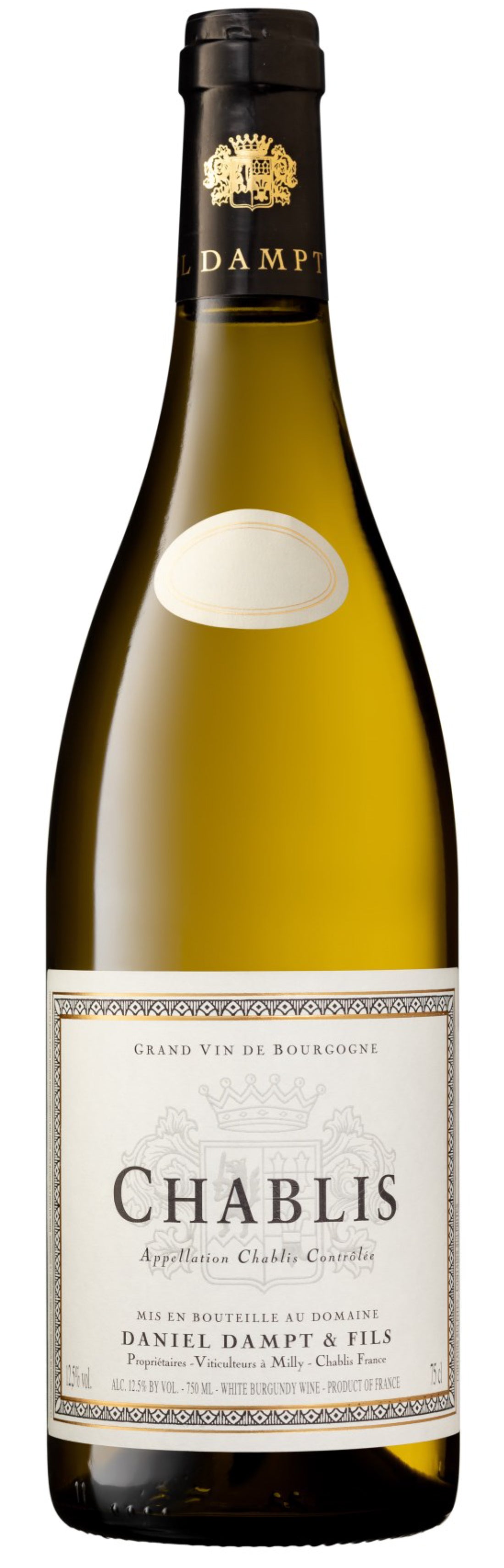 Daniel Dampt Chablis 2022  Front Bottle Shot