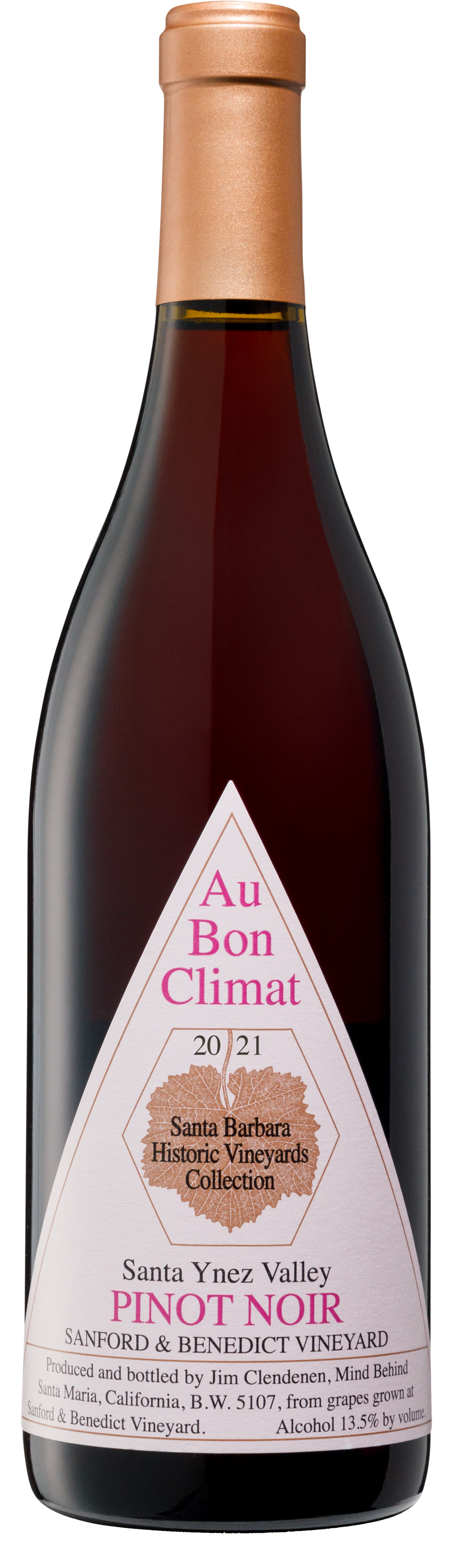 Au Bon Climat Sanford and Benedict Vineyard Pinot Noir 2021  Front Bottle Shot