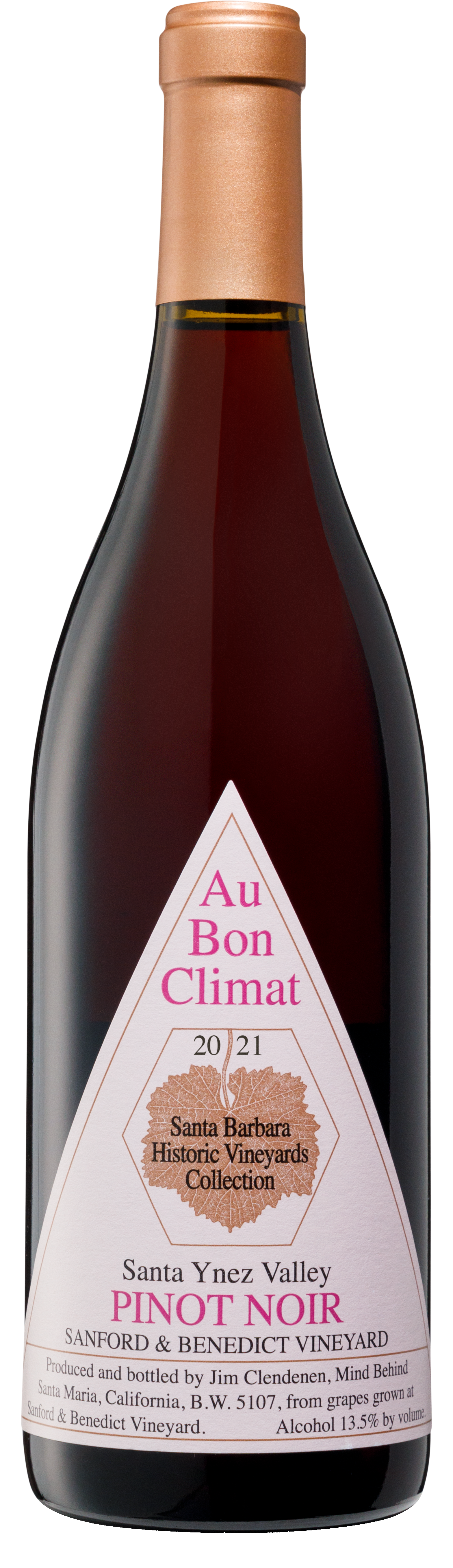 Au Bon Climat Sanford and Benedict Vineyard Pinot Noir 2021  Front Bottle Shot