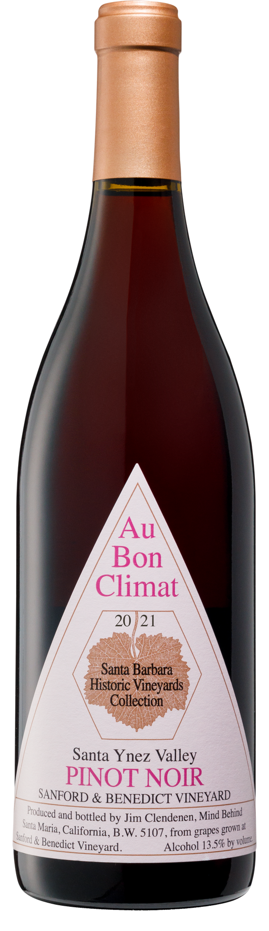 Au Bon Climat Sanford and Benedict Vineyard Pinot Noir 2021  Front Bottle Shot