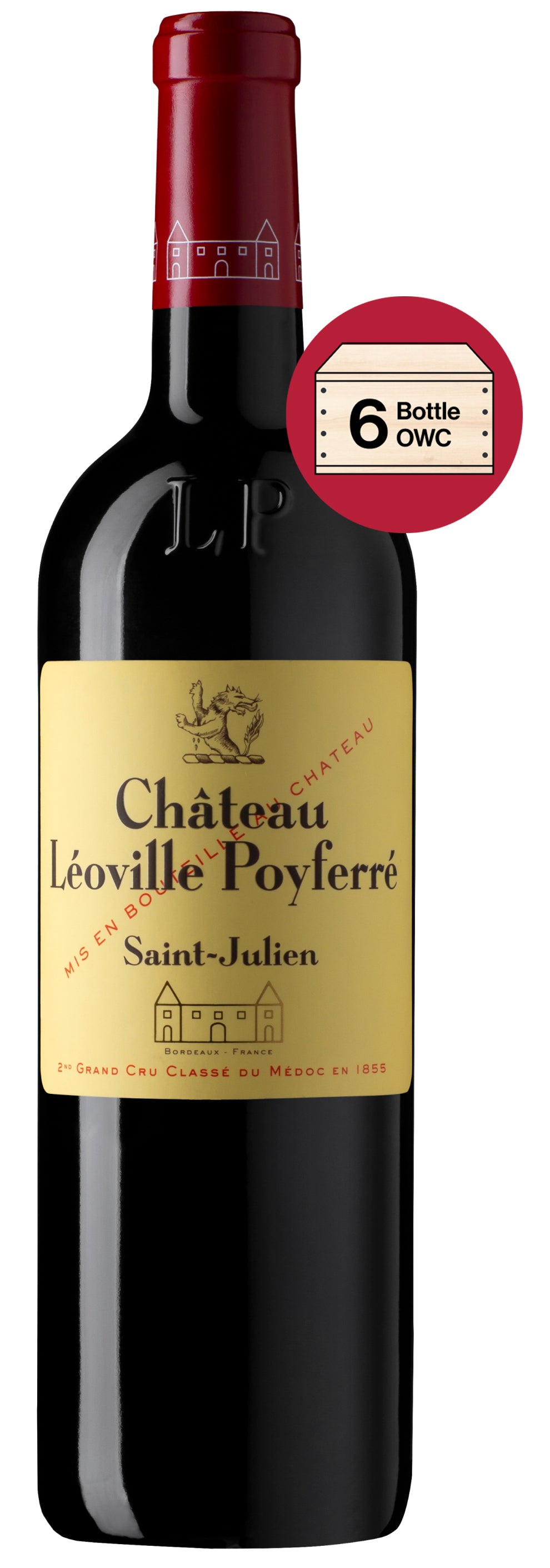 Chateau Leoville Poyferre 6-Pack 2023 in Wood Case (OWC Futures Pre-Sale) 2023  Front Bottle Shot