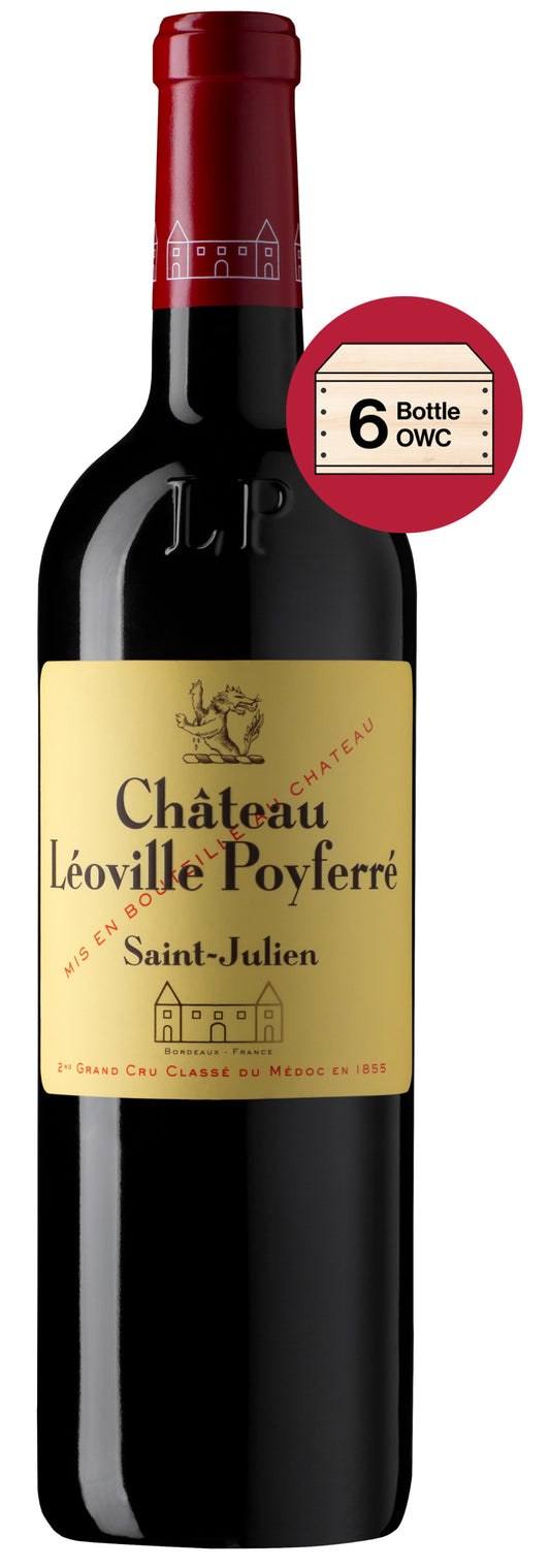 Chateau Leoville Poyferre 6-Pack 2023 in Wood Case (OWC Futures Pre-Sale) 2023  Front Bottle Shot