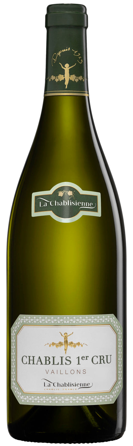 La Chablisienne Chablis Vaillons Premier Cru 2021  Front Bottle Shot