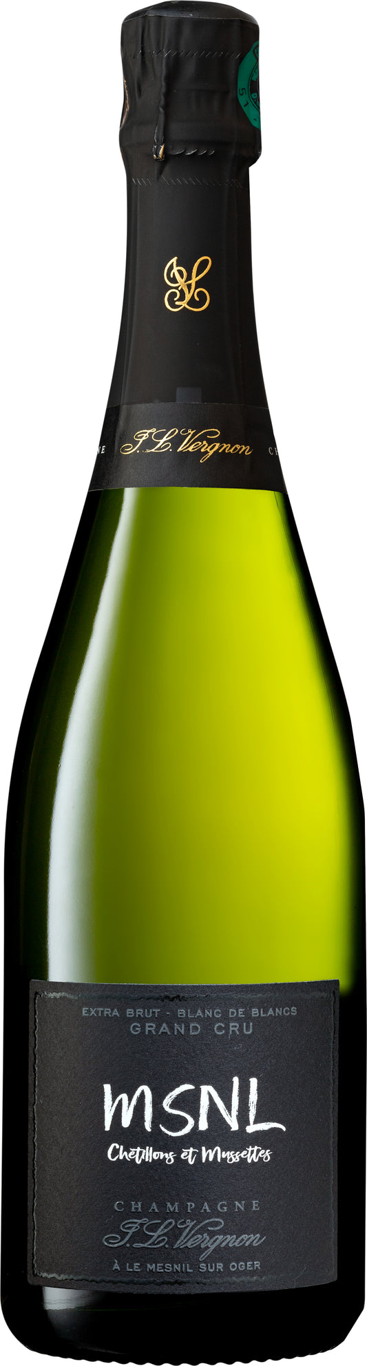 Champagne J.L. Vergnon MSNL Chetillons & Mussettes Blanc de Blancs Grand Cru 2012  Front Bottle Shot