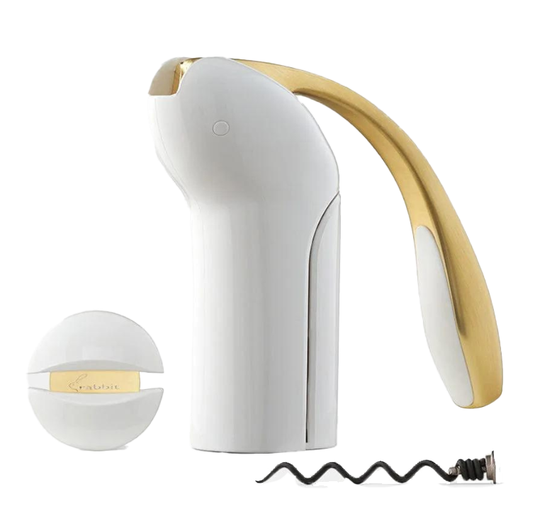 Vertical Rabbit Corkscrew in White/Gold