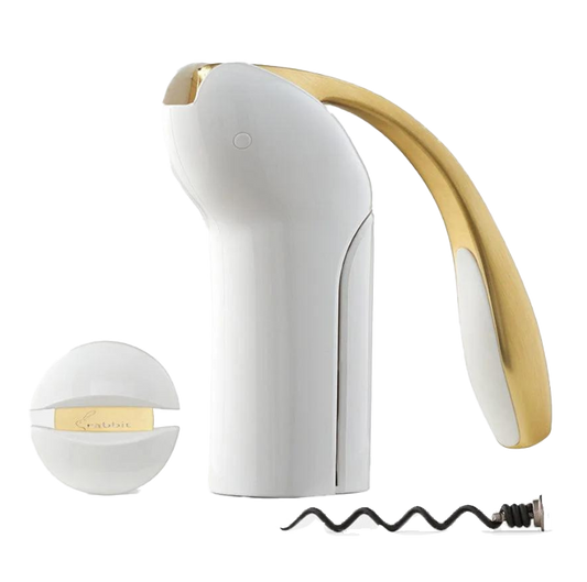 Vertical Rabbit Corkscrew in White/Gold
