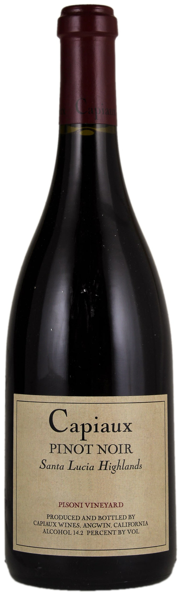 Capiaux Cellars Pisoni Vineyard Pinot Noir 2022  Front Bottle Shot
