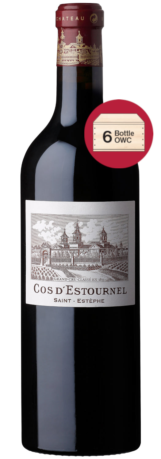 Chateau Cos d'Estournel 6-Pack 2023 in Wood Case (OWC Futures Pre-Sale) 2023  Front Bottle Shot