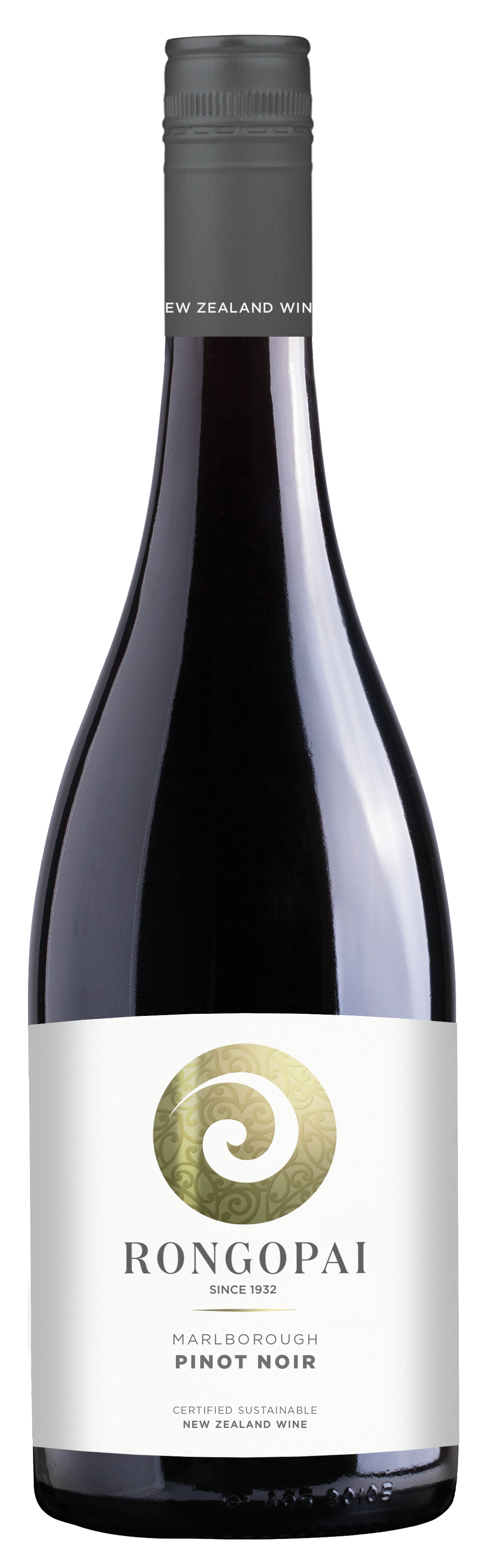 Rongopai Winery Pinot Noir 2022  Front Bottle Shot