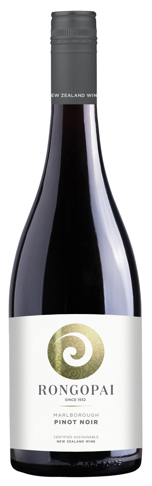 Rongopai Winery Pinot Noir 2022  Front Bottle Shot