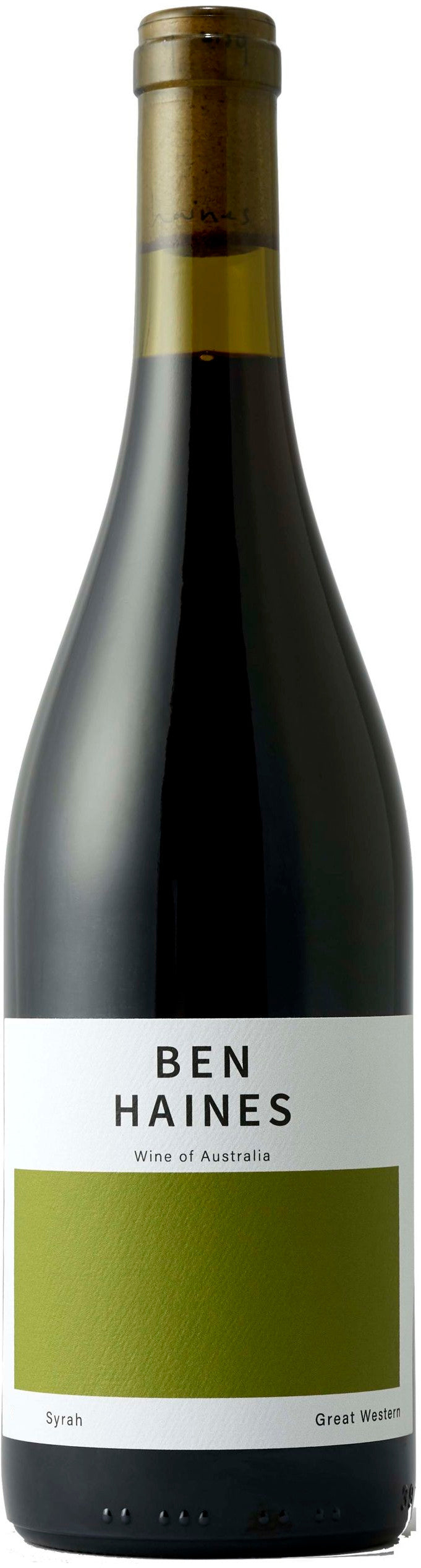 Ben Haines Great Western Syrah 2021  Front Bottle Shot