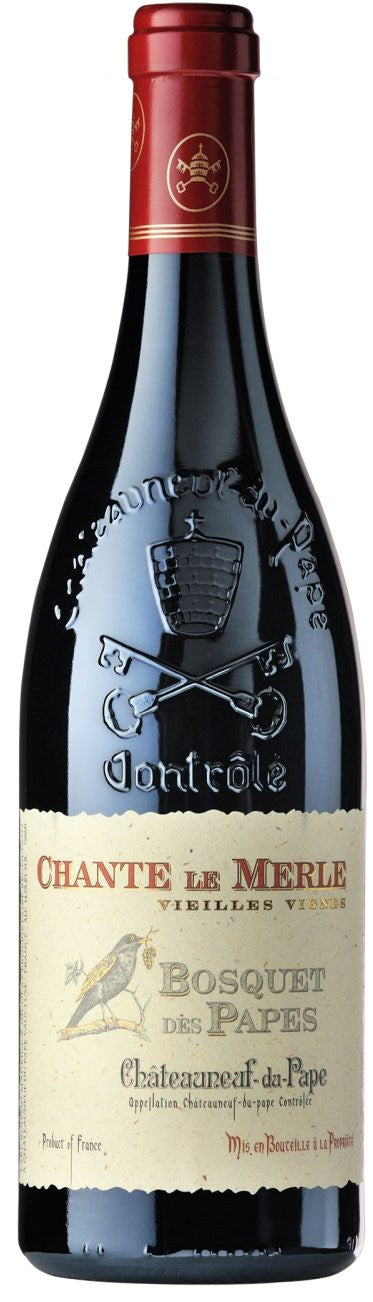 Bosquet des Papes Chateauneuf-du-Pape Cuvee Chante Le Merle 2019  Front Bottle Shot