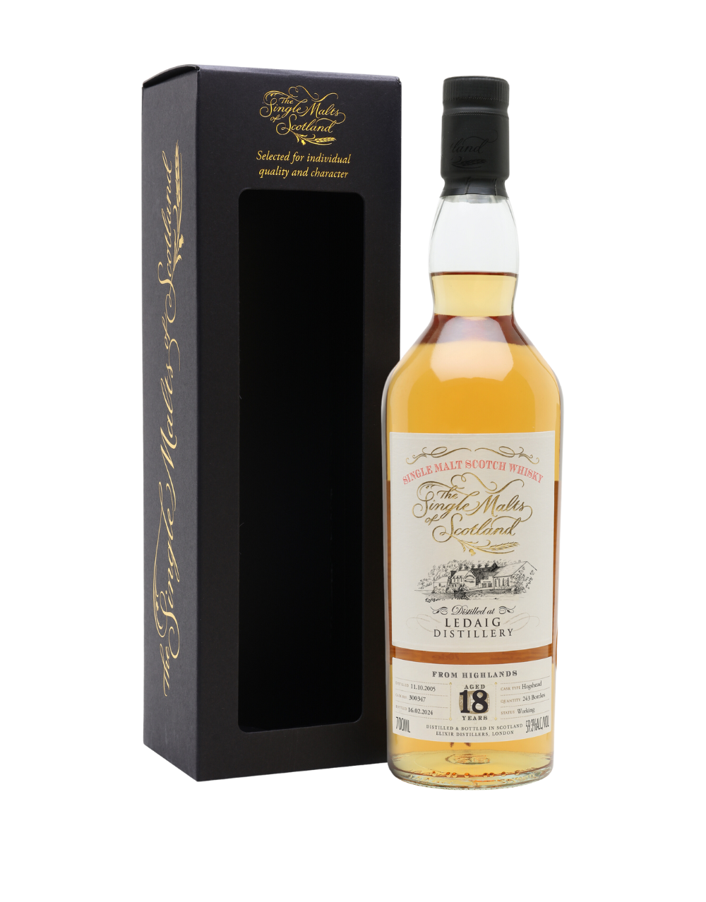 SINGLE MALTS OF SCOTLAND 2005 18 YEAR OLD LEDAIG CASK 300347 700 ML