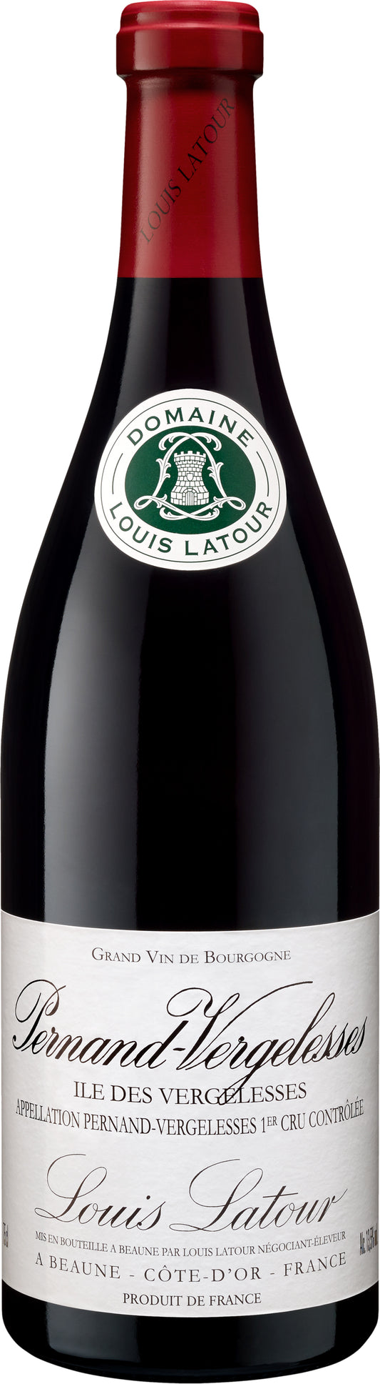 Louis Latour Pernand-Vergelesses Ile des Vergelesses Premier Cru Rouge 2022  Front Bottle Shot