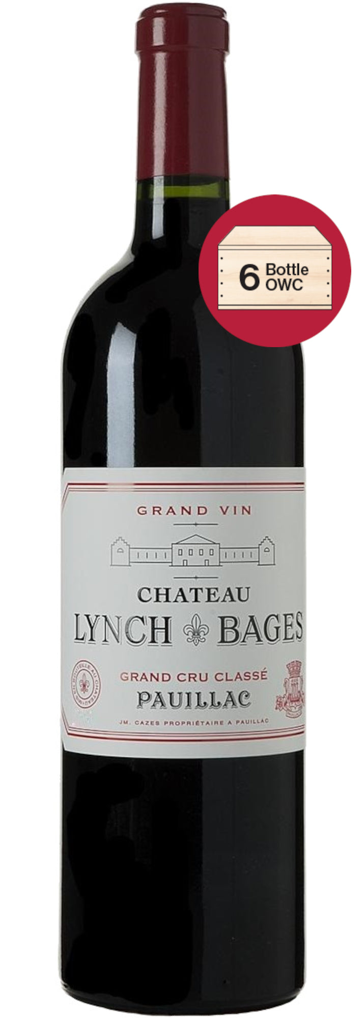 Chateau Lynch-Bages 6-Pack 2022 in Wood Case (OWC Futures Pre-Sale) 2022  Front Bottle Shot