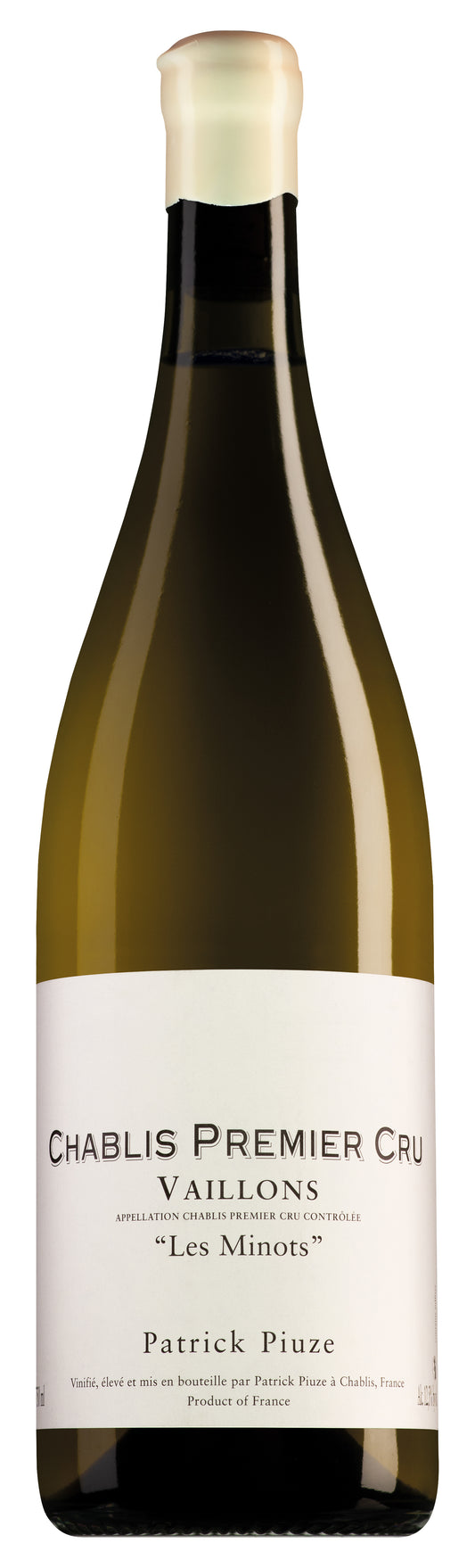 Patrick Piuze Chablis Vaillons Les Minots Premier Cru 2022  Front Bottle Shot