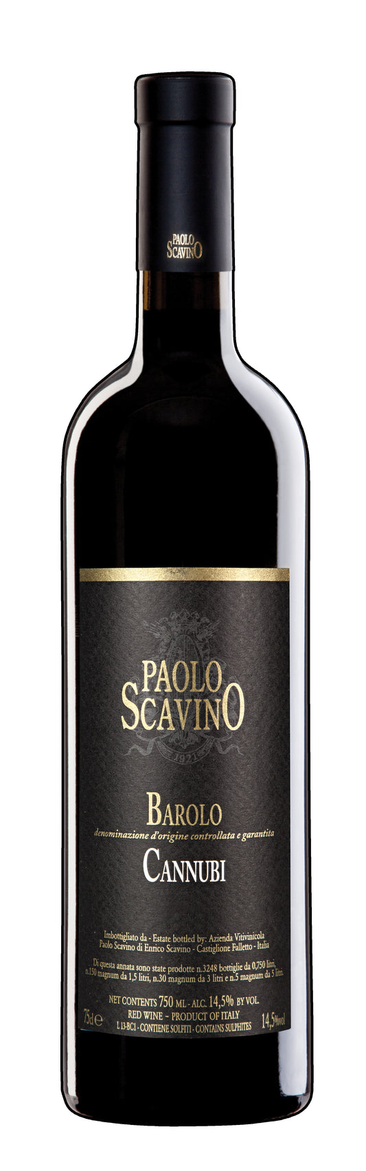 Paolo Scavino Barolo Cannubi 2017  Front Bottle Shot