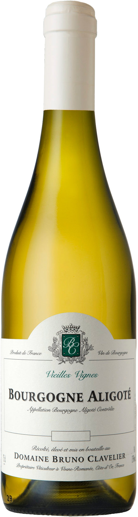 Domaine Bruno Clavelier Bourgogne Aligote Vieilles Vignes 2020  Front Bottle Shot