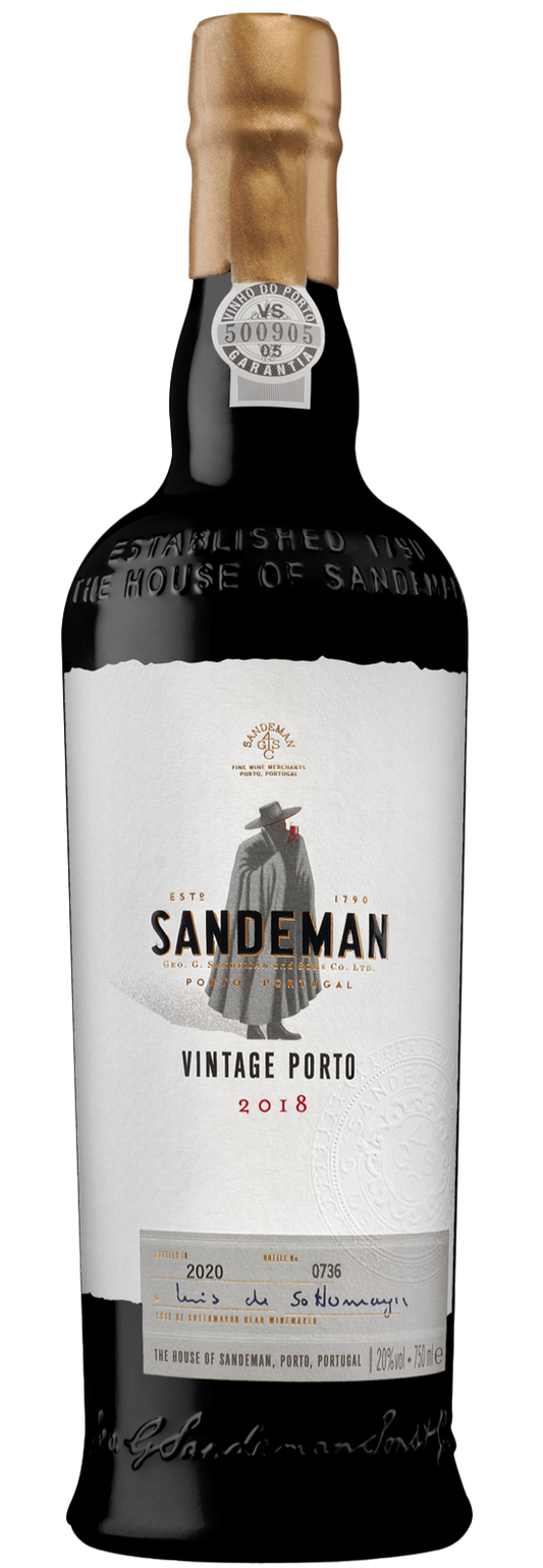Sandeman Vintage Port 2018  Front Bottle Shot