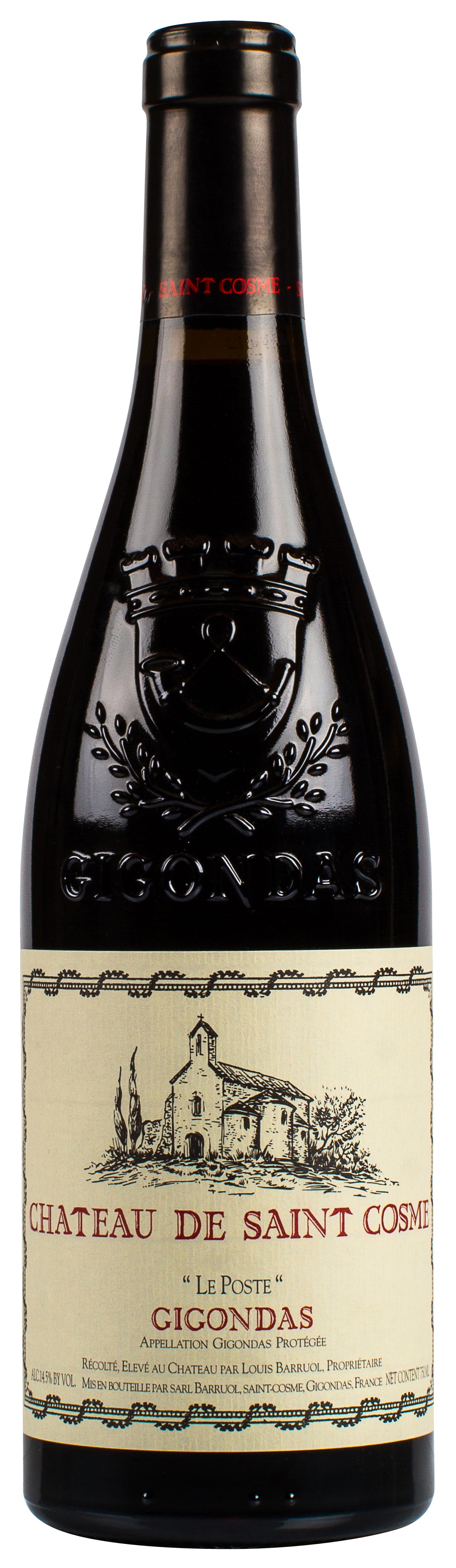 Chateau de Saint Cosme Gigondas Le Poste 2022  Front Bottle Shot