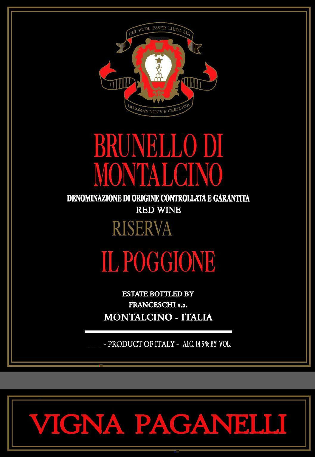 Il Poggione Brunello di Montalcino Riserva Vigna Paganelli (3 Liter Bottle) 2019