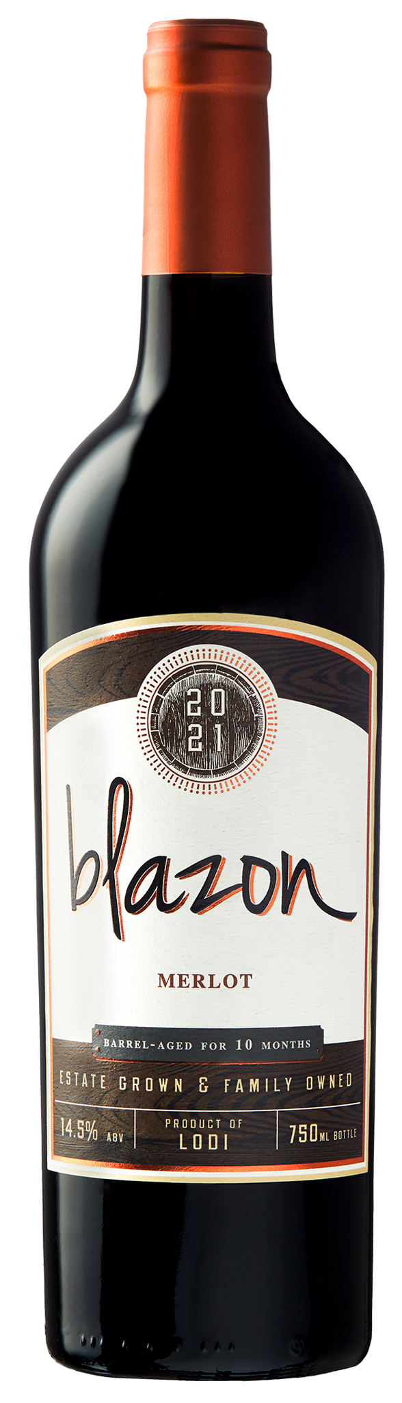 Blazon Merlot 2021  Front Bottle Shot